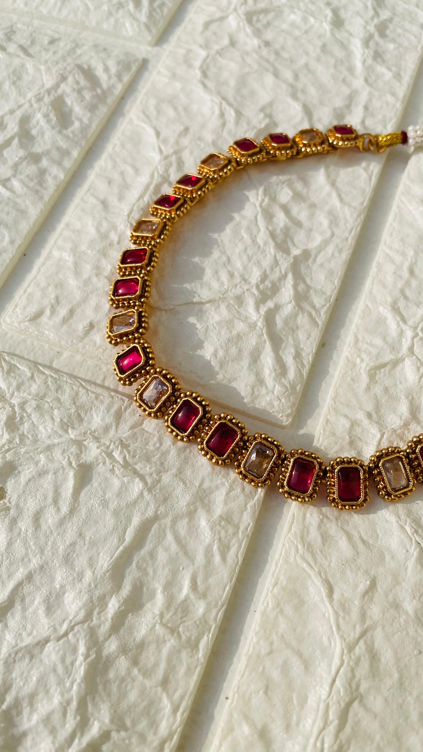 Square-Cut Gem Necklace