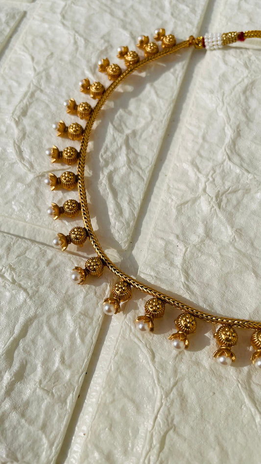 Pearl Drop Temple Necklace